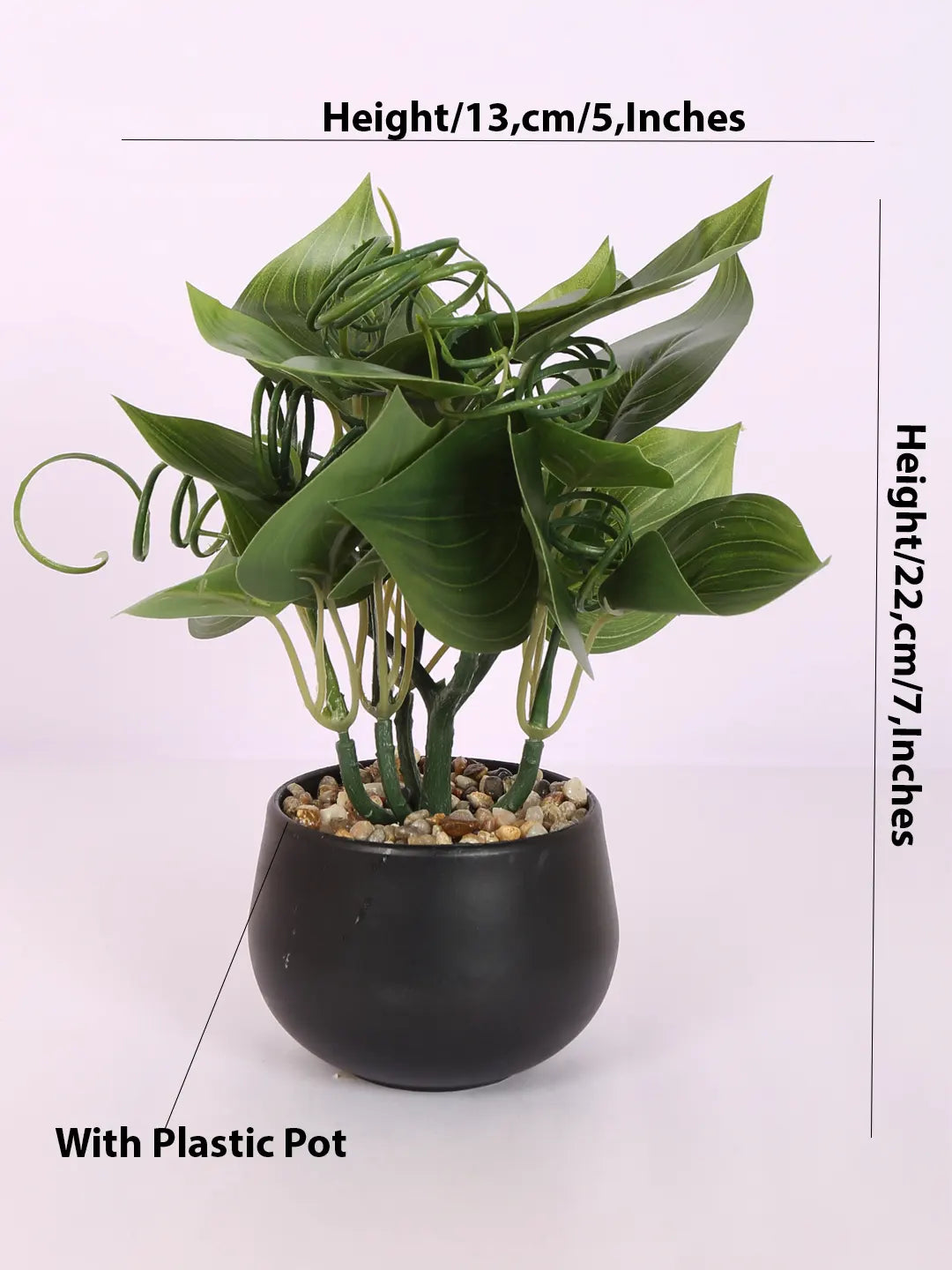 Artificial Money Bonsai Plant with black Pot
