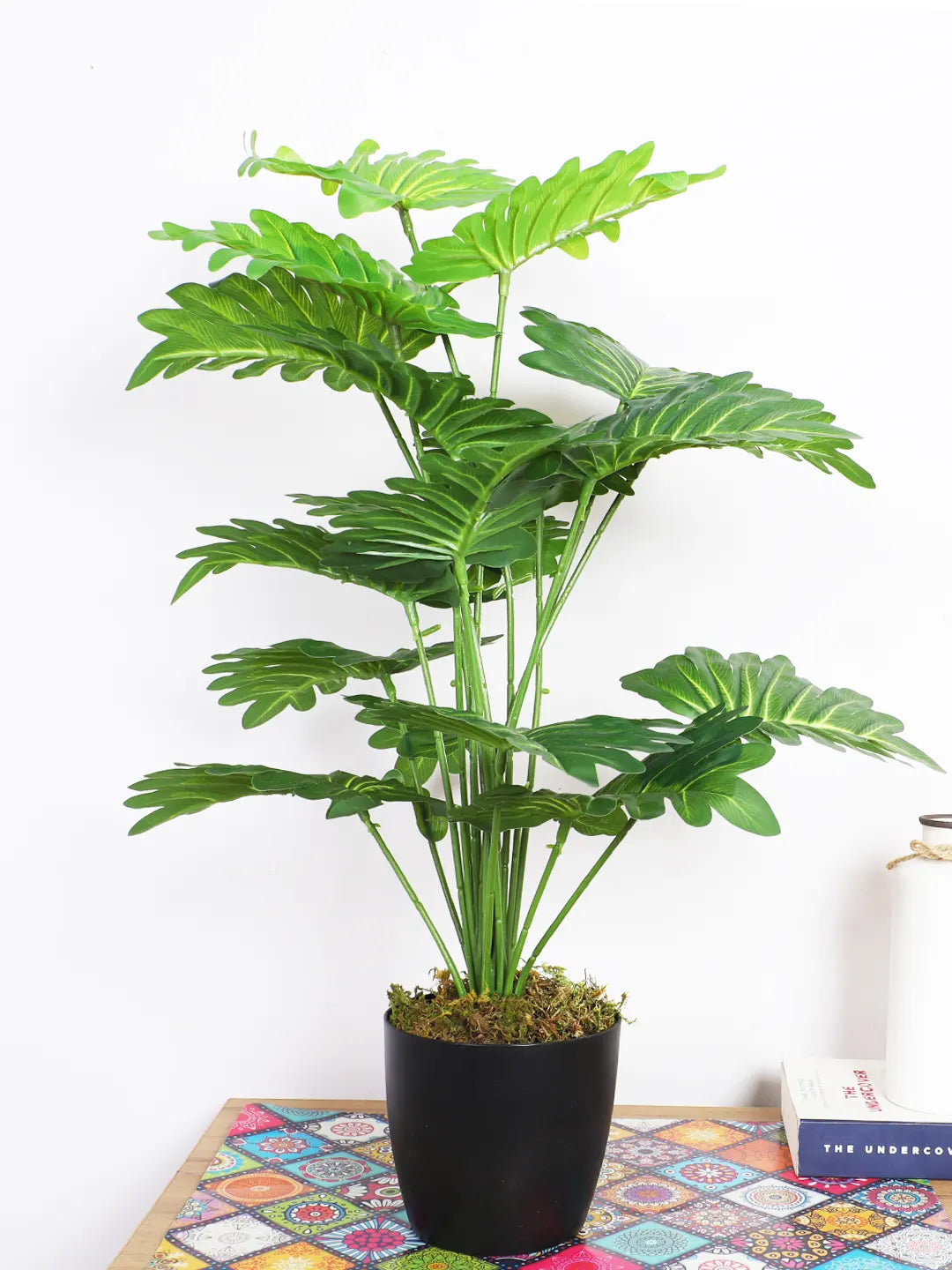 2.2Ft Artificial Philodendron Plant with Pot Big Leaves with Pot
