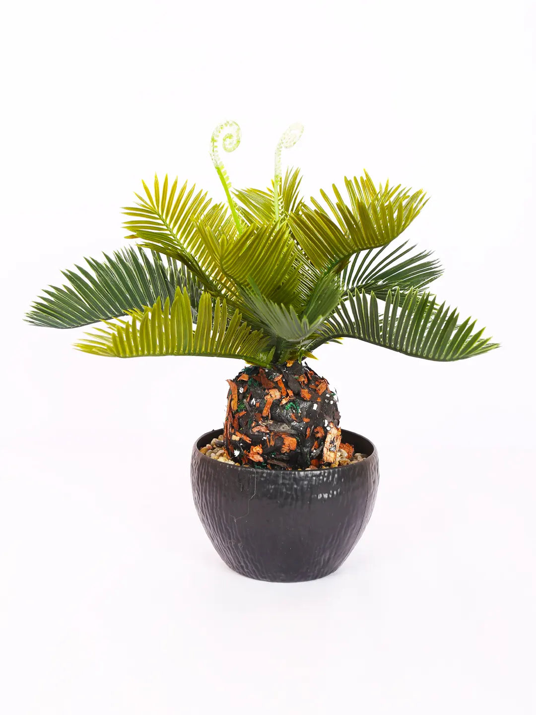 Artificial Cycas Bonsai Plant with black Pot