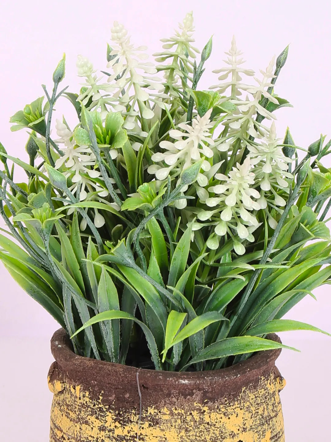 Artificial Flowers Plants Potted Green Bonsai With seremec Pot
