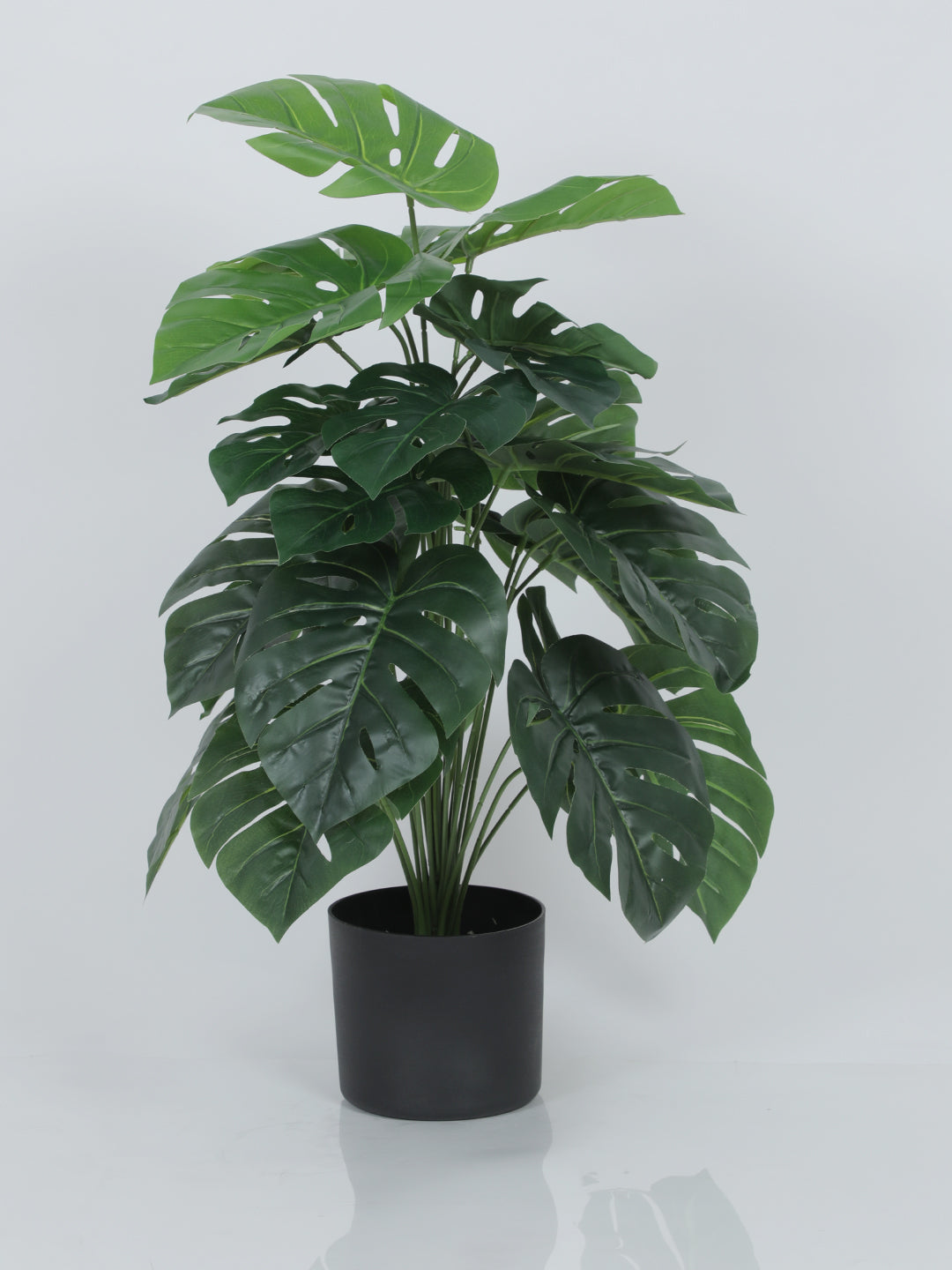2.6Ft Artificial Monstera Plants with Basic Black Pot | 24 Leaves