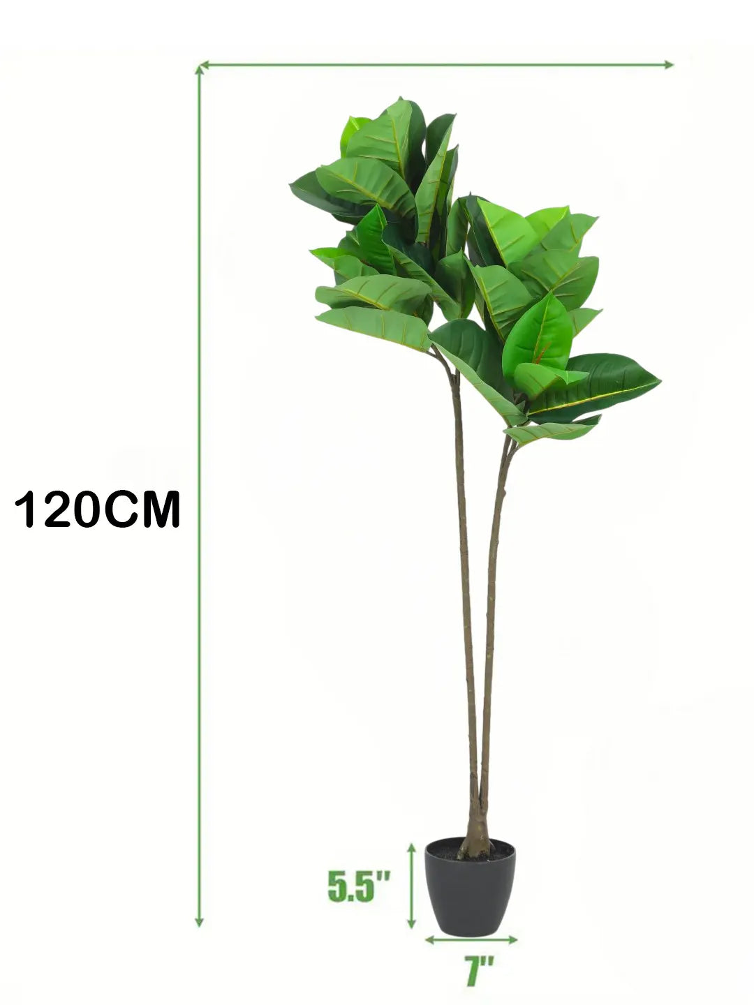 4.2Ft Artificial Rubber Plants for with Pot
