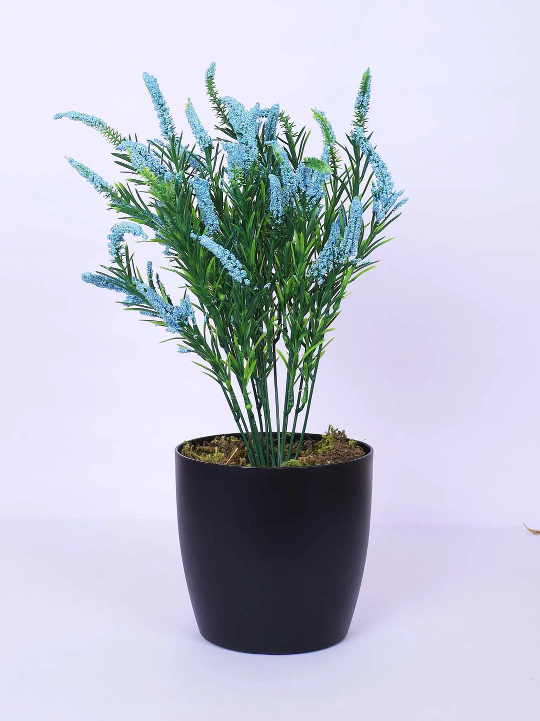1.1Ft Artificial Potted Plant Mini Faux Greenery in Sleek Black Pot