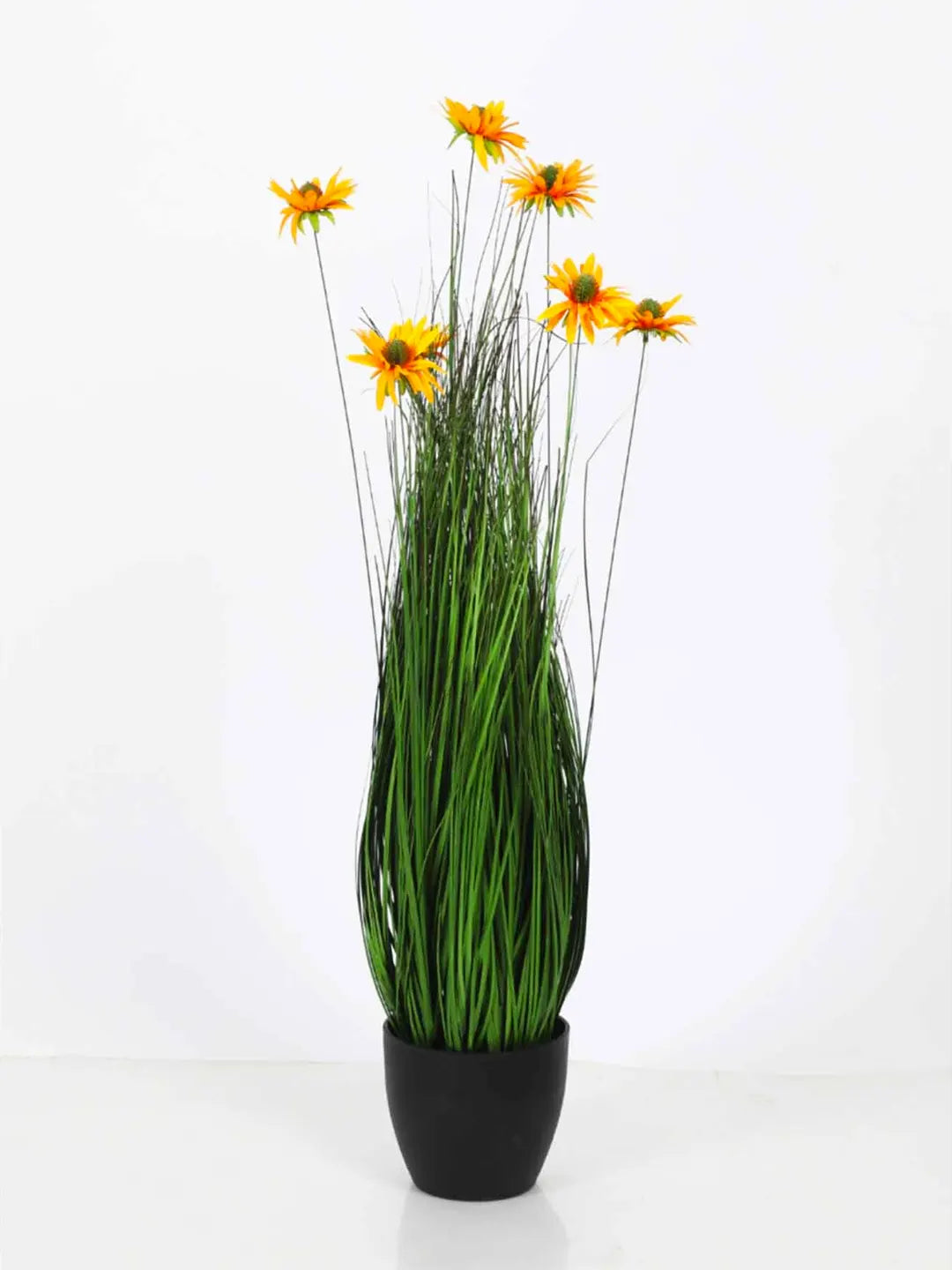 2.7Ft Artificial Real Touch Imported Allium Grass & Flowers Plant With Pot