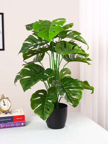 2.1Ft Artificial Monstera Floor Plant with 18 Big Leaves with Pot