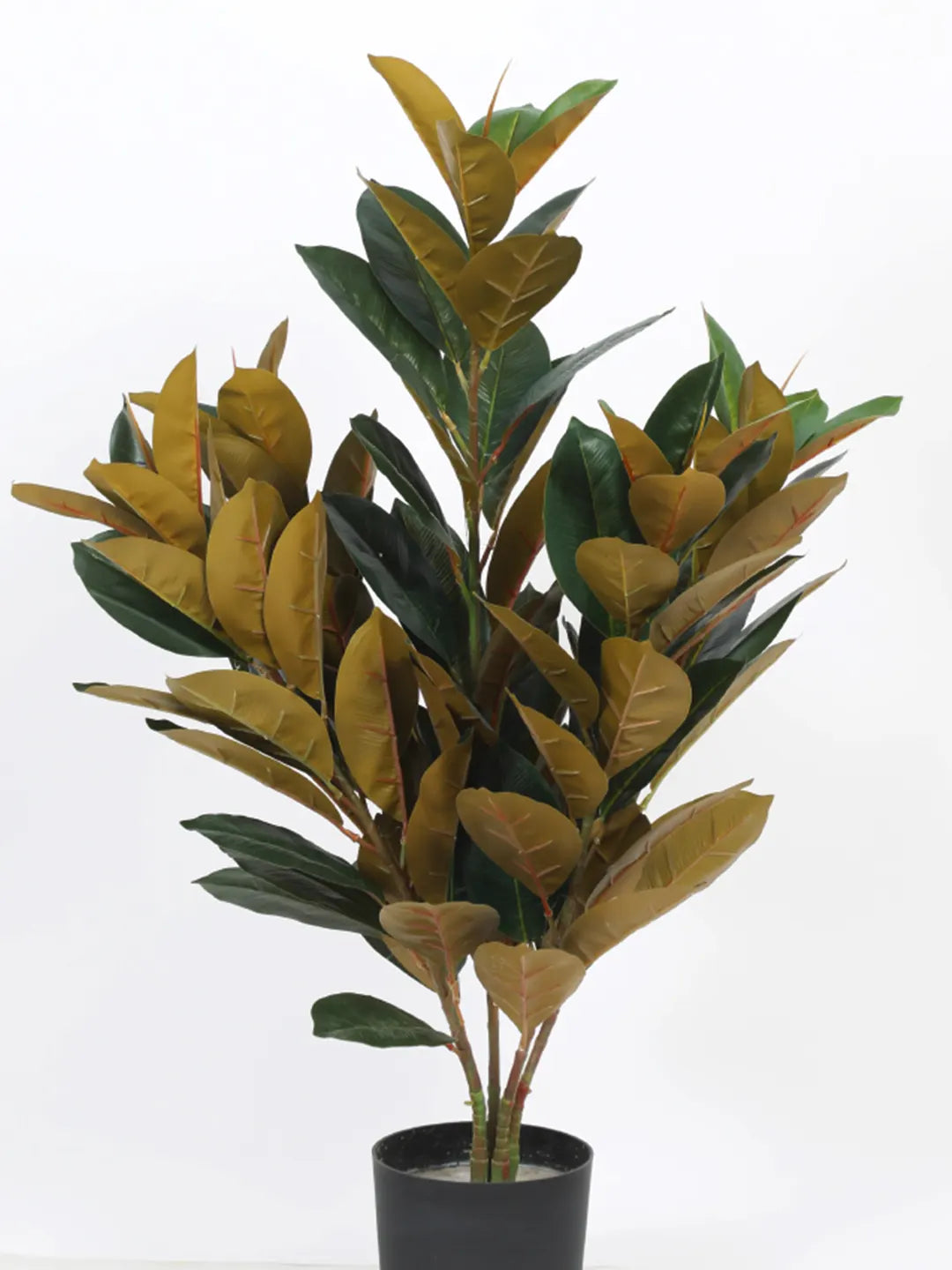2.7Ft Artificial Rubber Plants with Black Pot