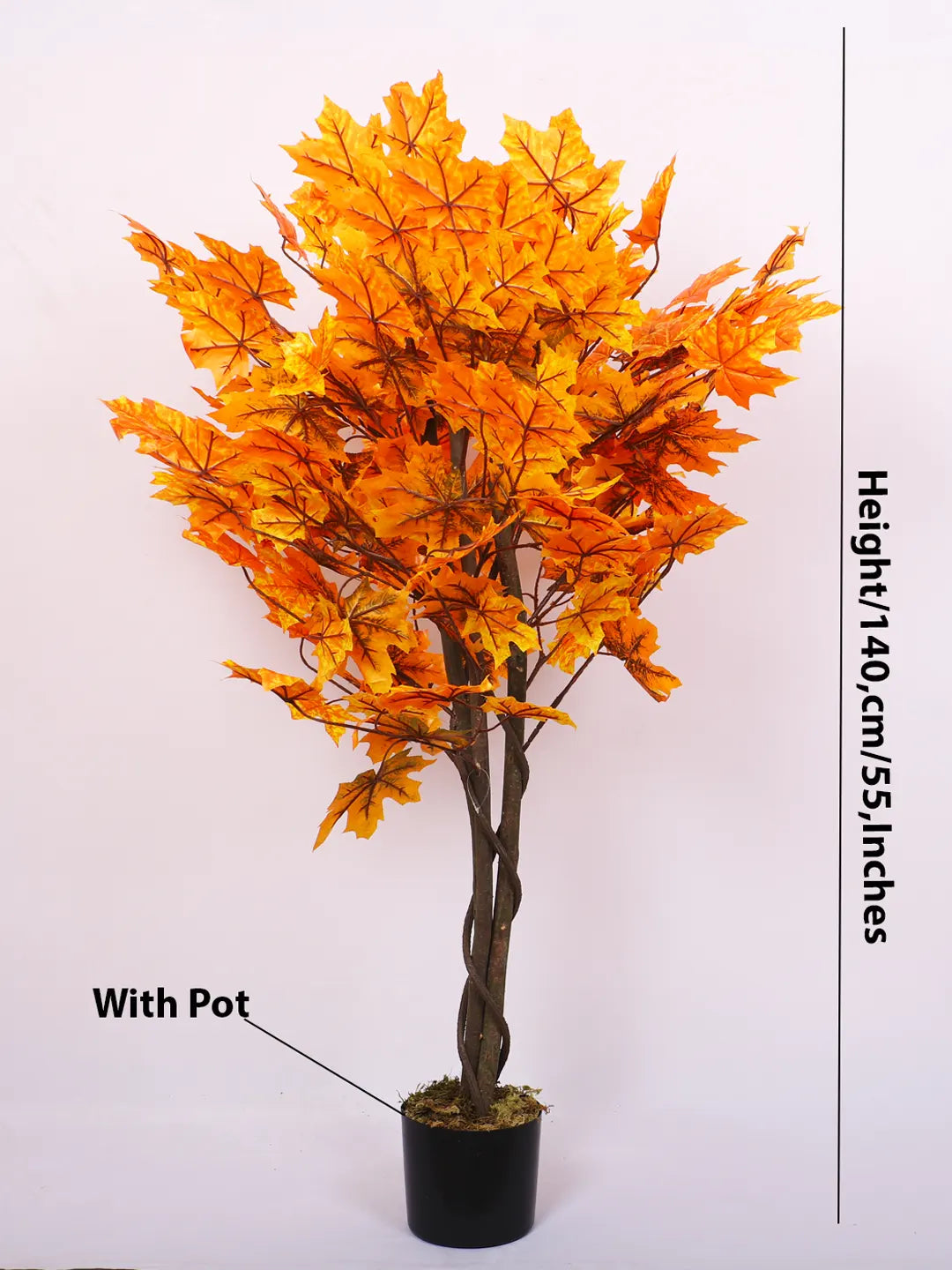 4Ft Artificial Maple Plants Tree with Pot