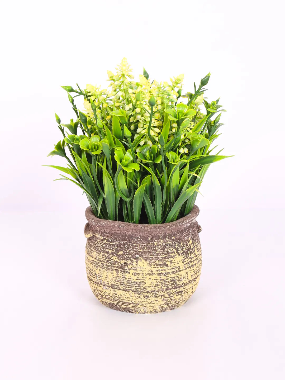 Artificial Flowers Plants Potted Green Bonsai With seremec Pot