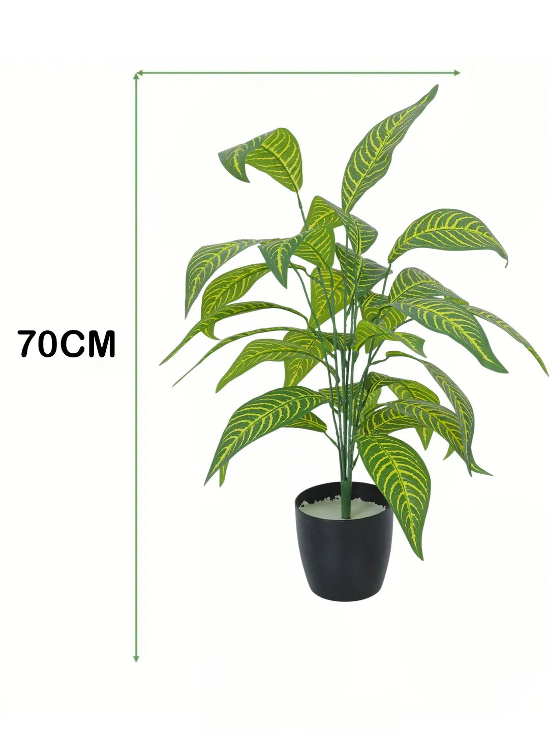 2.2Ft Artificial Yellow Croton Plants| 26 Leaves with Black Pot