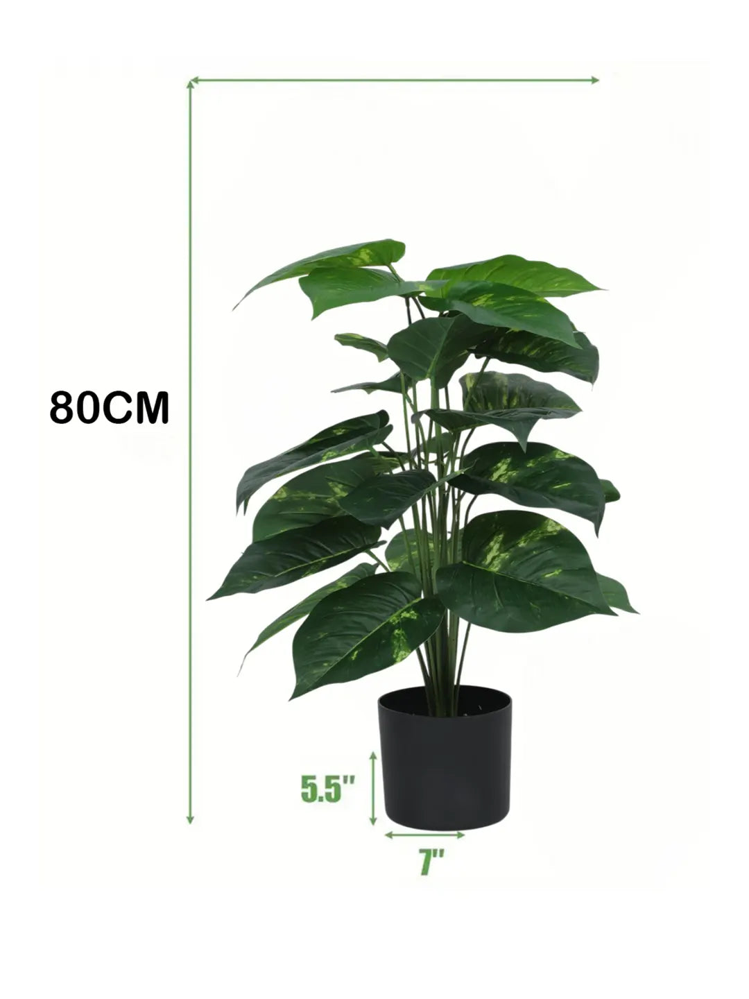 2.2Ft Artificial Plants With Black Pot 18 Leaves