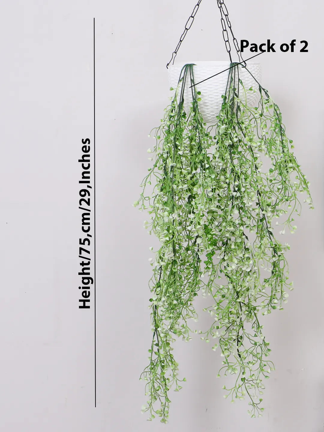 2.6Ft Artificial Hanging Green Creeper Plants Pack of 2