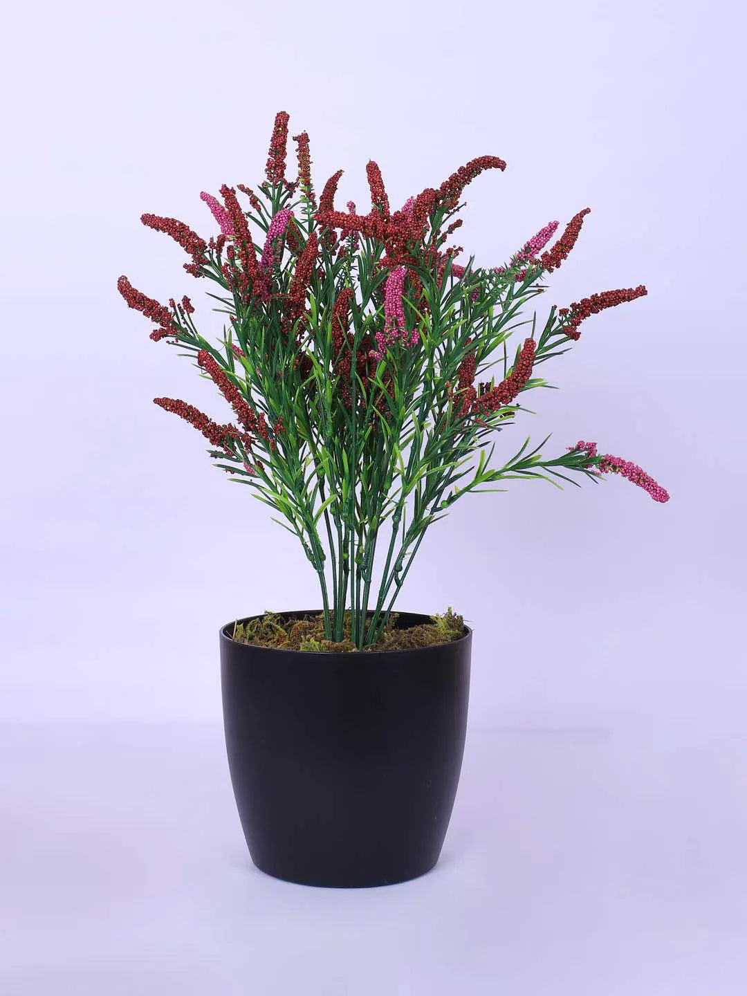 1.1Ft Artificial Potted Plant Mini Faux Greenery in Sleek Black Pot