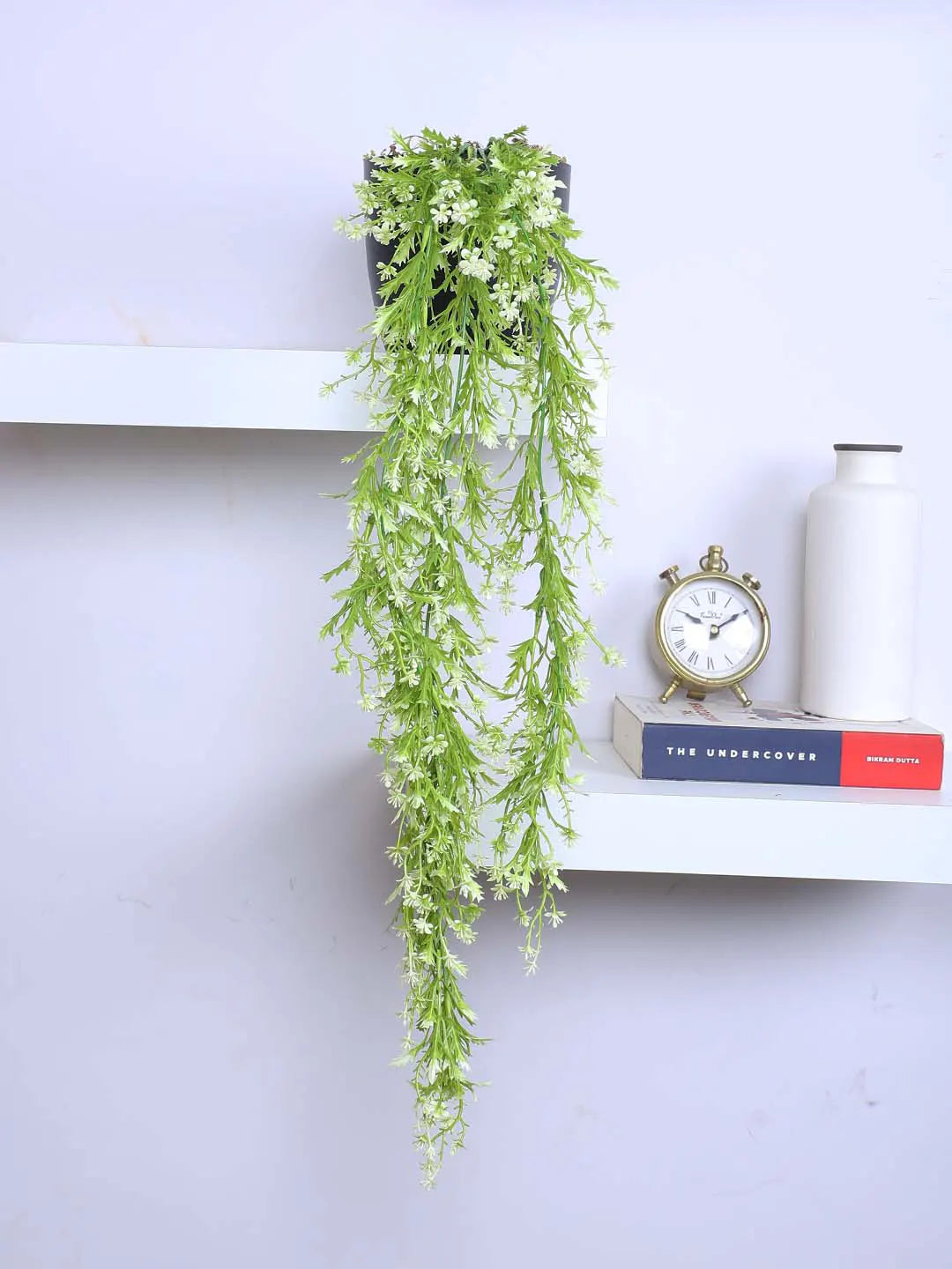 2.2Ft Artificial Plants String of Pearls Plant in Black Pot