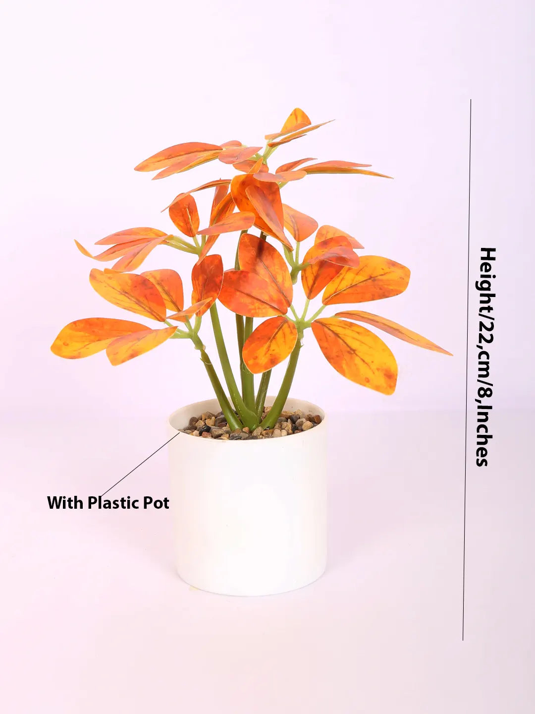 Artificial Schefflera Mini Bonsai Plant with White Pot