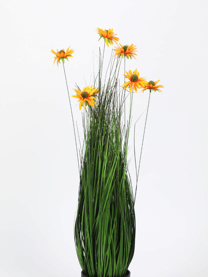 2.7Ft Artificial Real Touch Imported Allium Grass & Flowers Plant with Pot