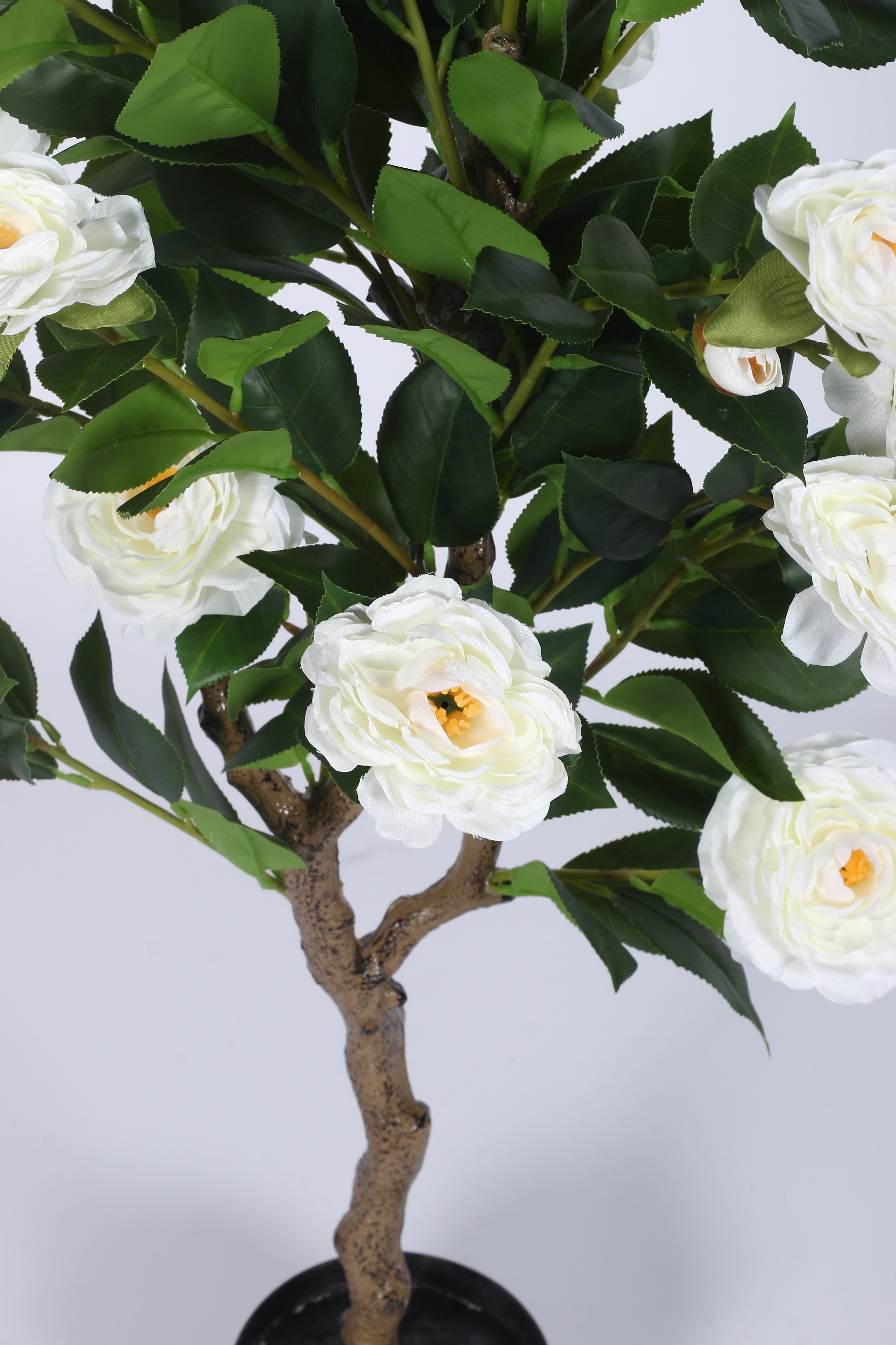 4.Ft Artificial Camellia Rose Flowers Plants for with Pot