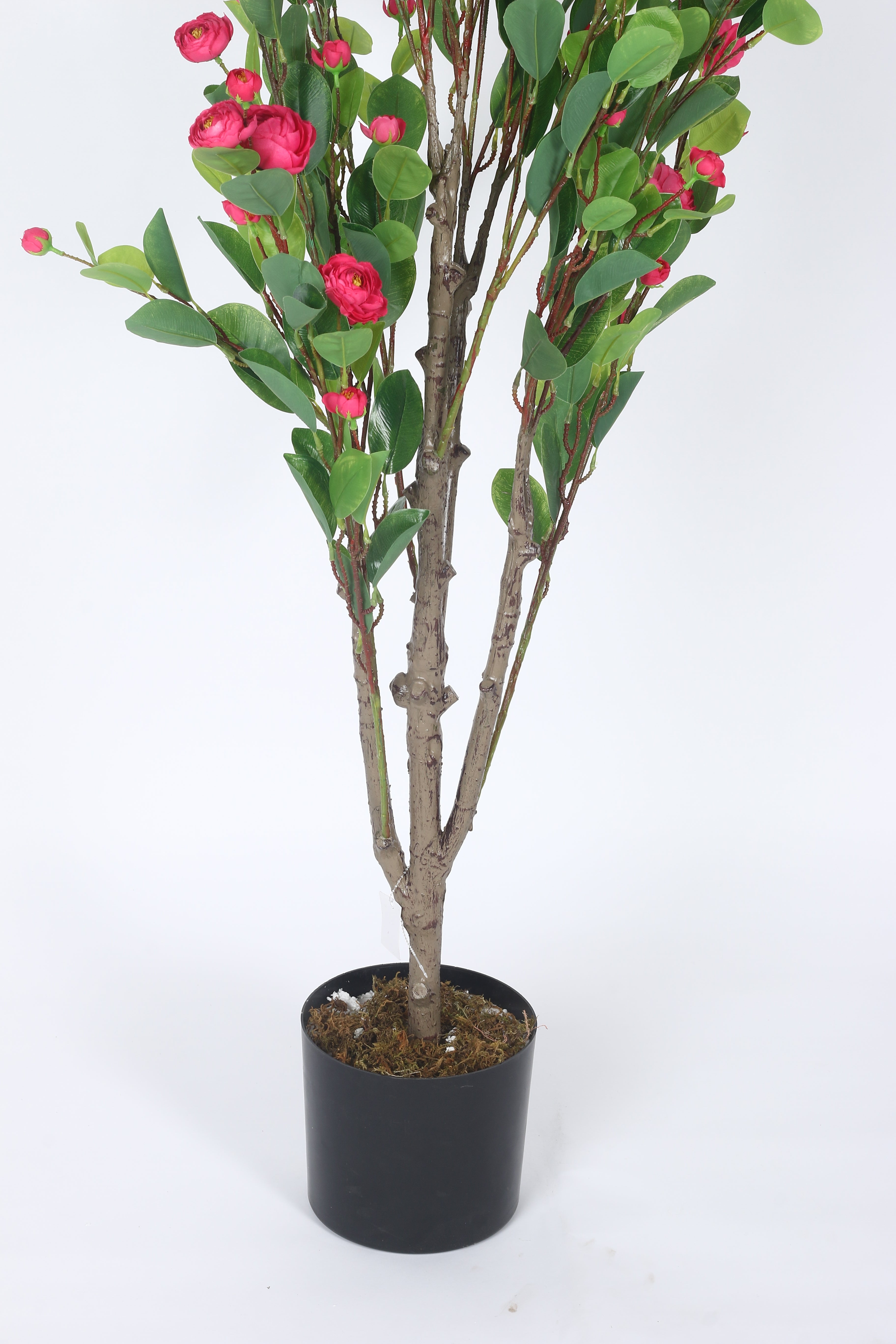 4.Ft Artificial Camellia Rose Flowers Plants for with Pot