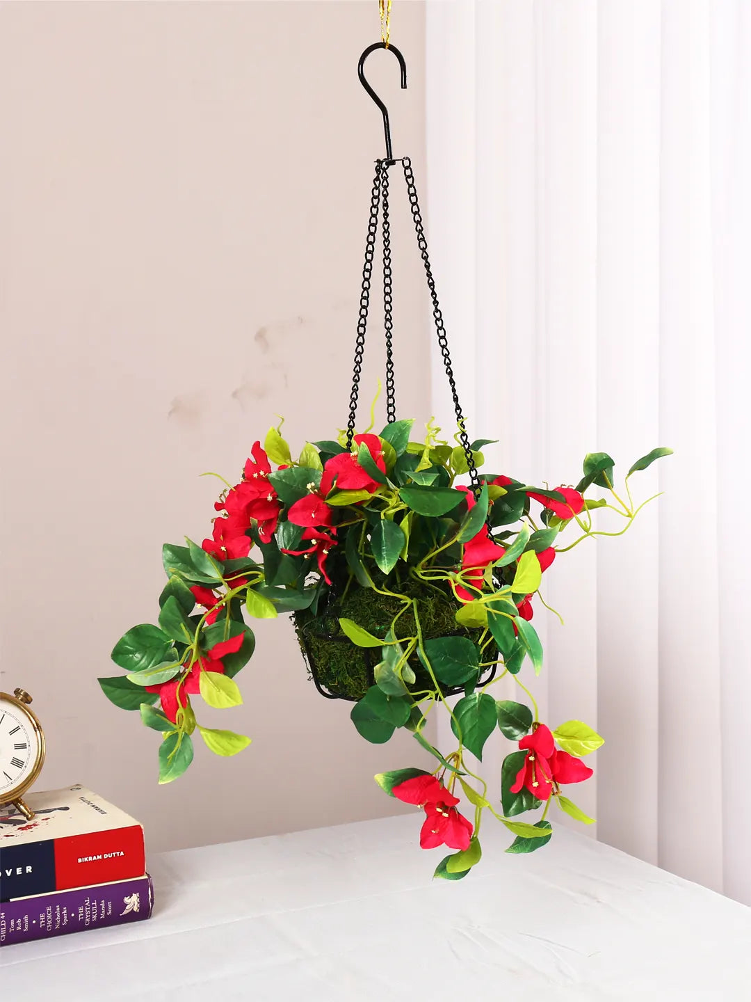 2.6Ft Artificial Hanging Bougainvillea Plants With Pot