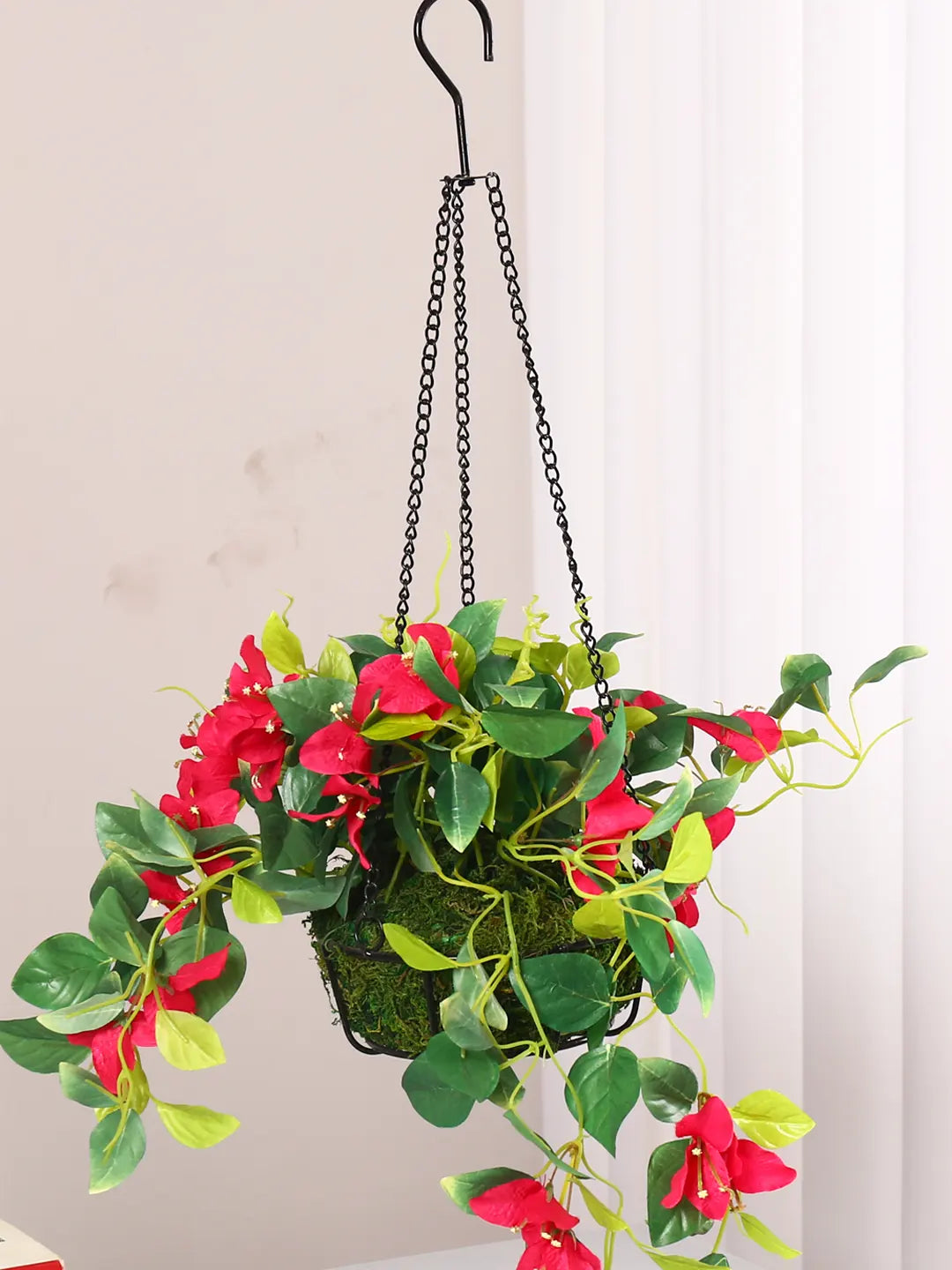 2.6Ft Artificial Hanging Bougainvillea Plants With Pot