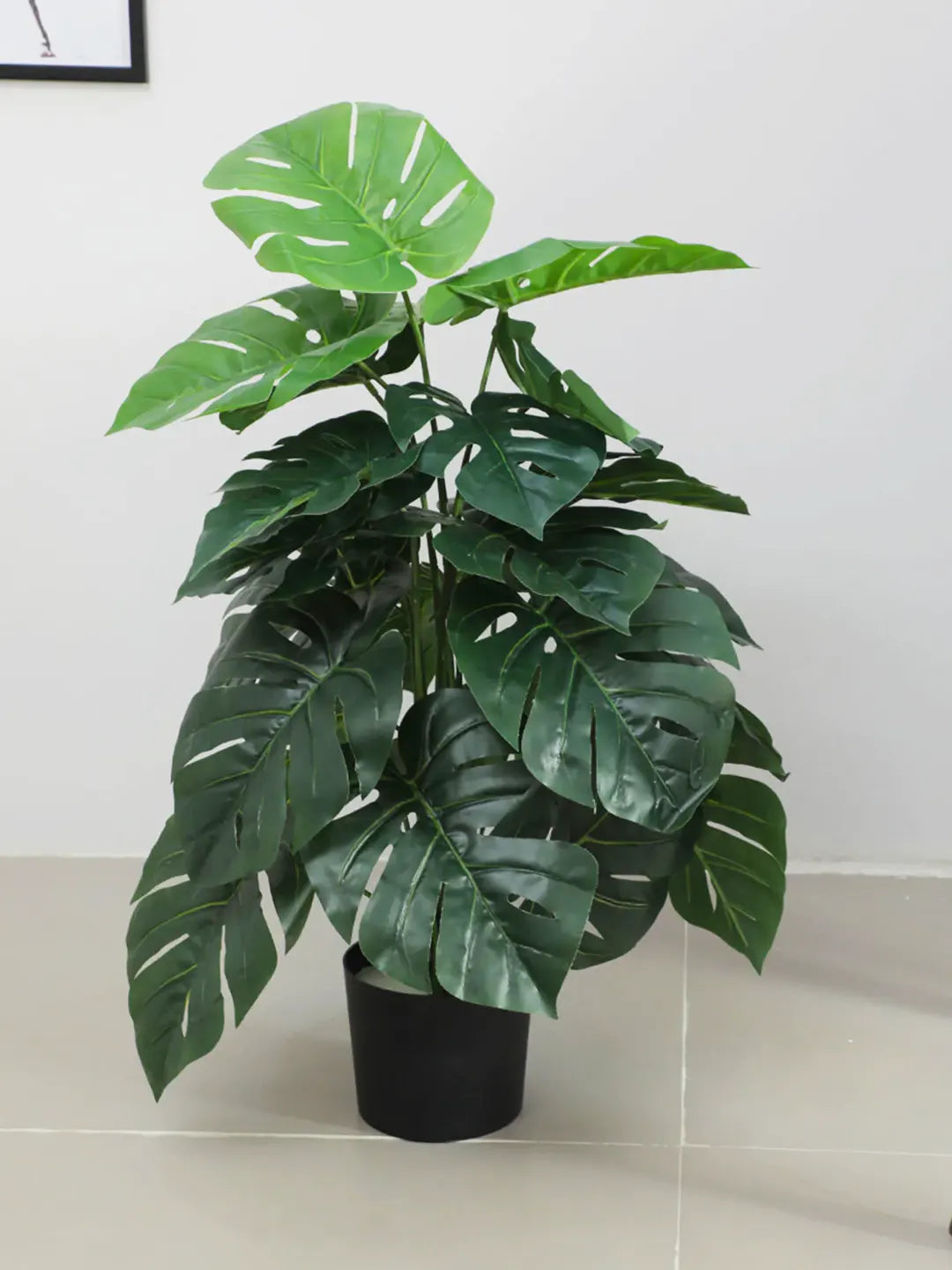 2.6Ft Artificial Monstera Plants With Black Pot 24 Leaves