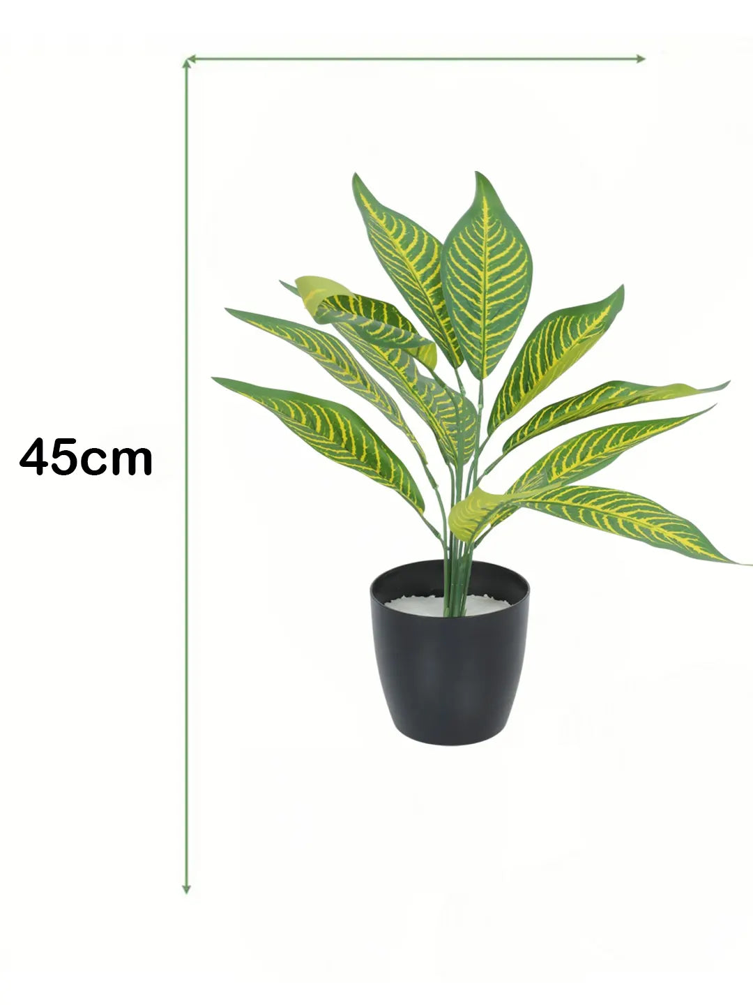 1.6Ft Artificial Yellow Croton Plants with Black Pot