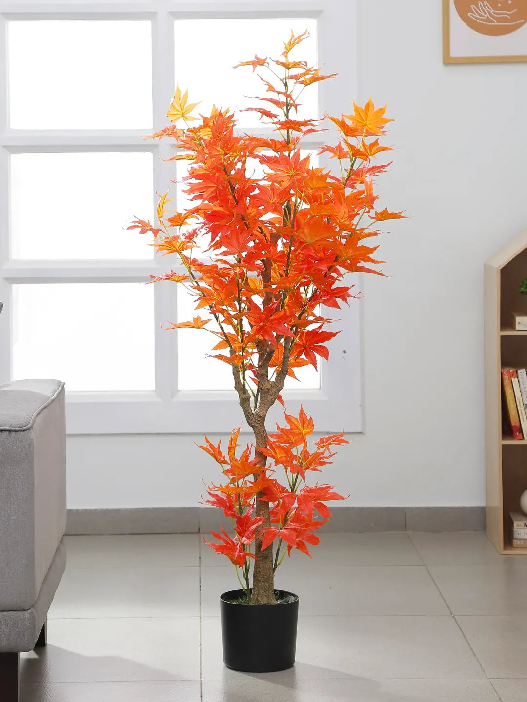 4Ft Artificial Maple Plants Tree with Pot