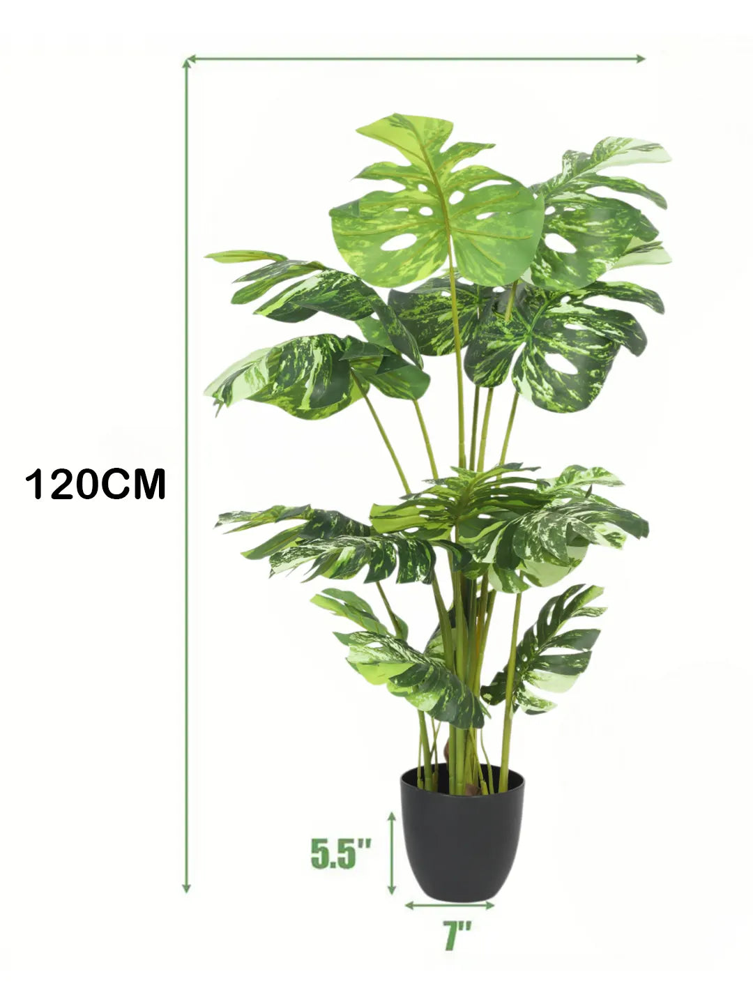 4.Ft Artificial Variegated Monstera Plants for with Pot