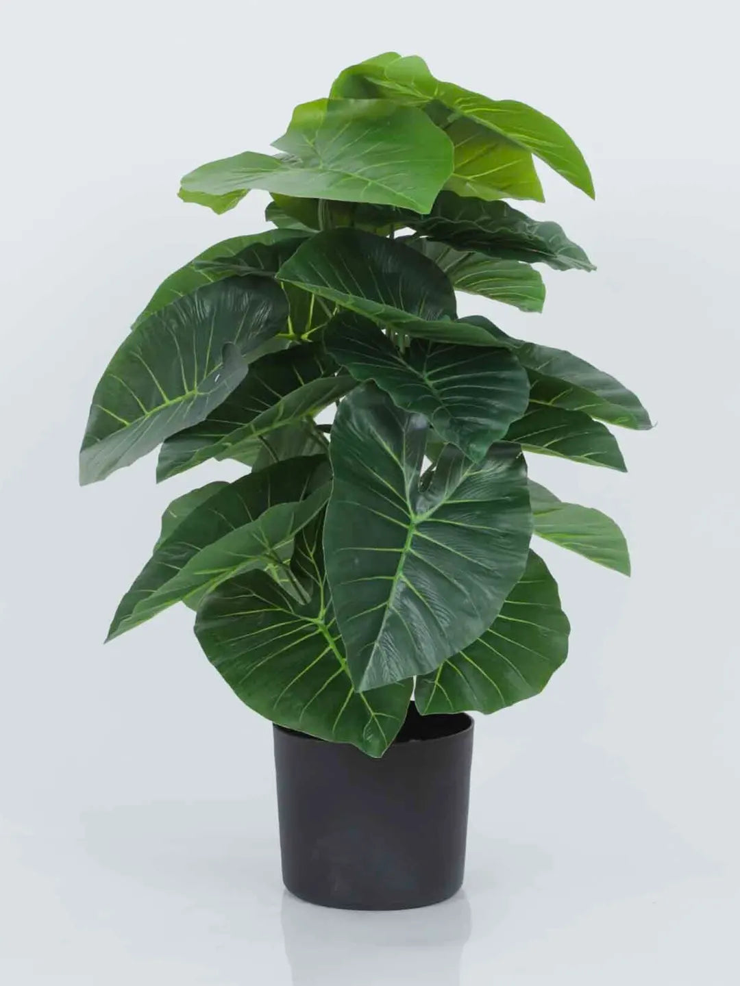 2.6Ft Artificial Rubber Plants With Black Pot 24 Leaves