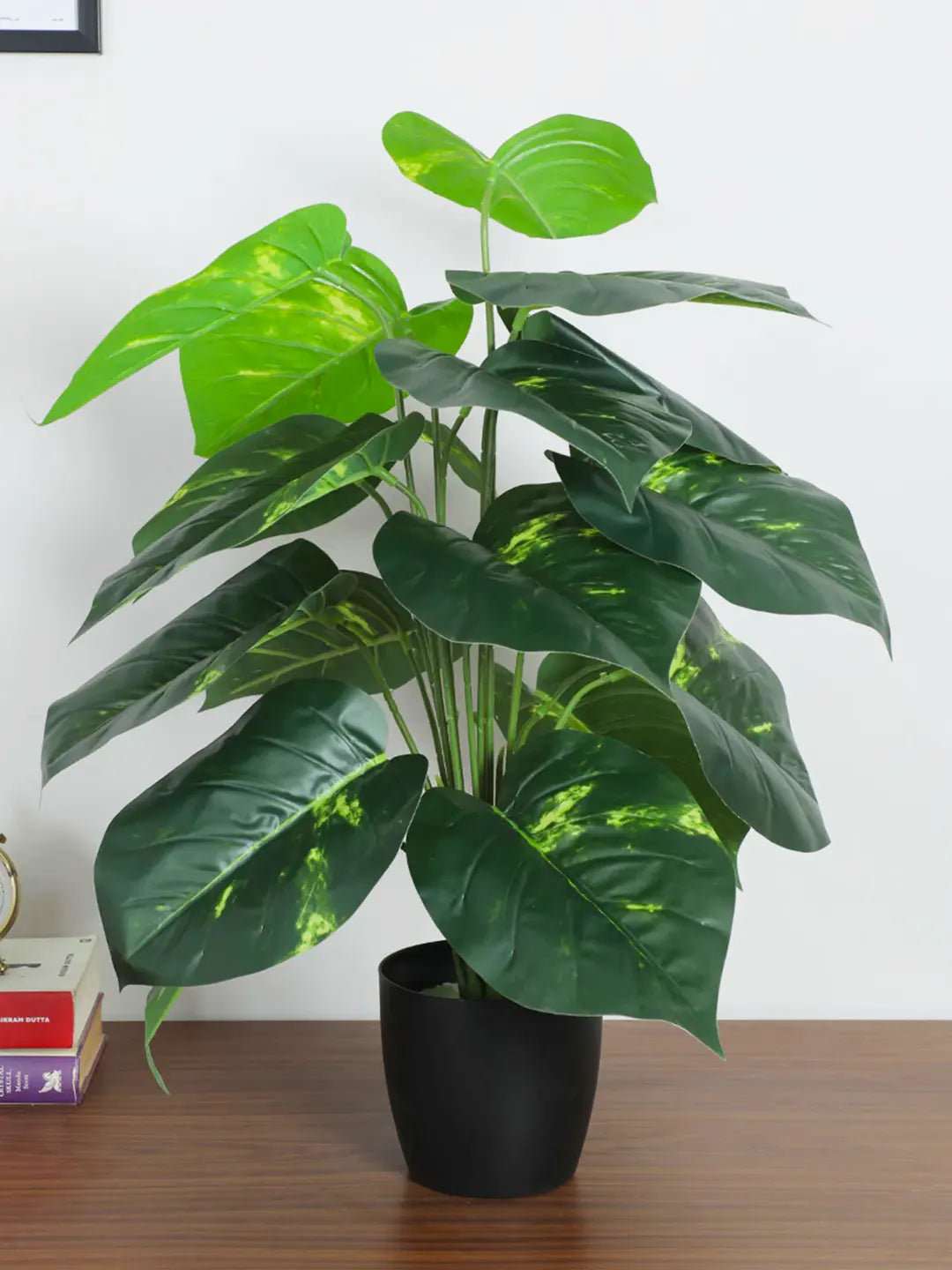2.2Ft Artificial Photos Plants With Black Pot 18 Leaves