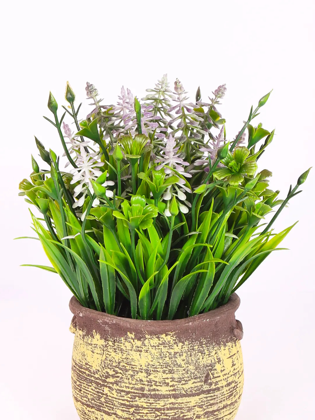 Artificial Flowers Plants Potted Green Bonsai With seremec Pot