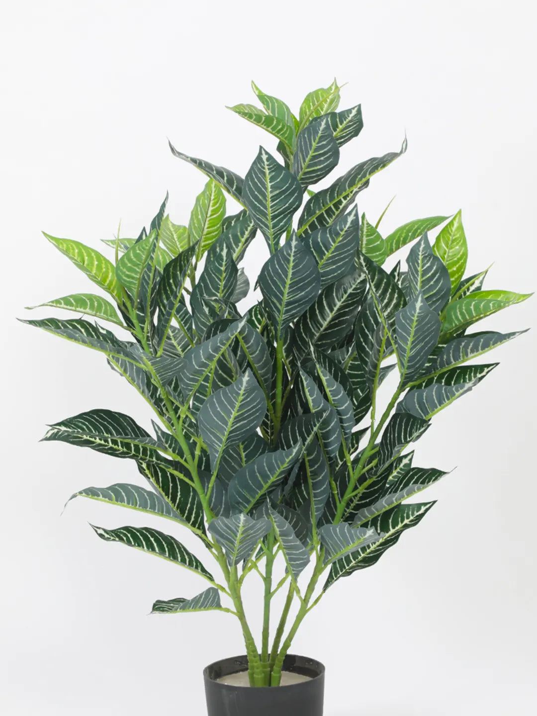 2.7Ft Artificial Croton Plants With Black Pot