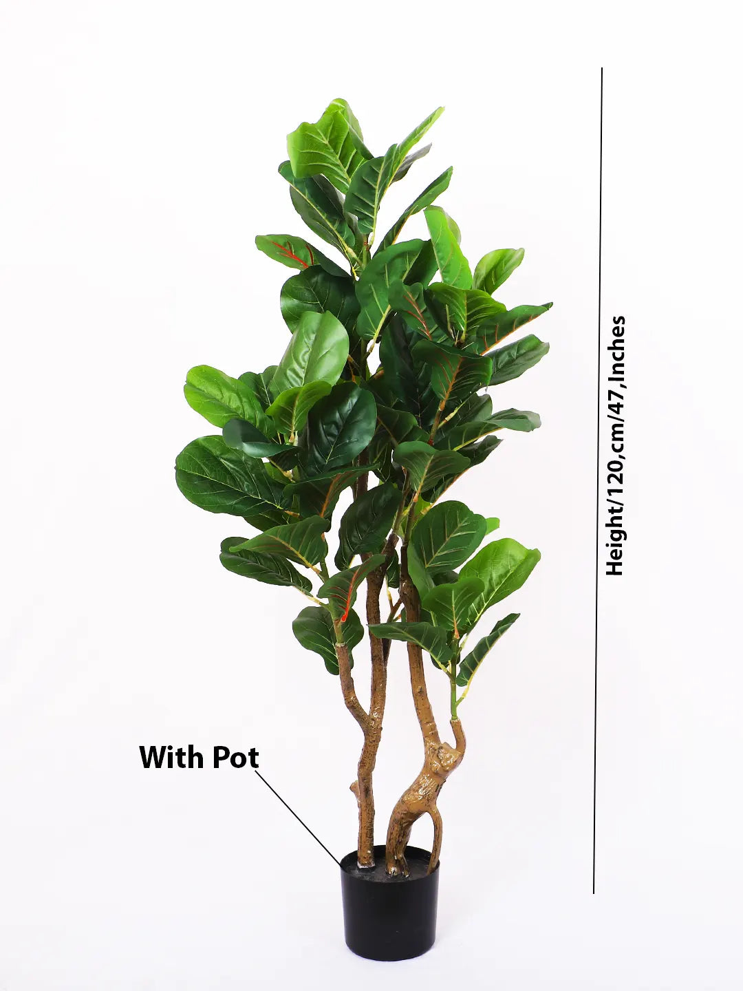 4ft Artificial Fiddle Leaf Fig Tree with Pot