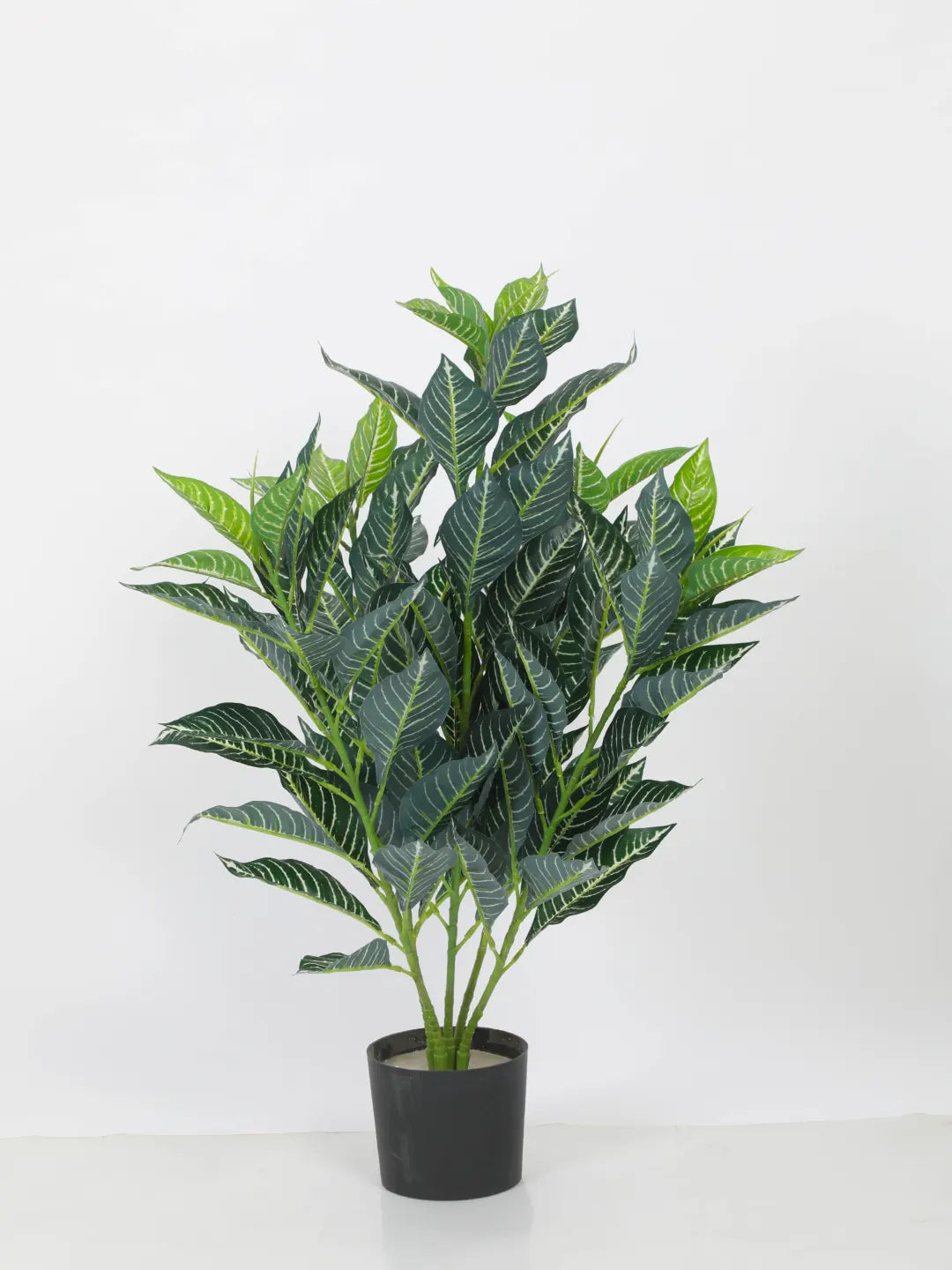 2.7Ft Artificial Croton Plants With Black Pot