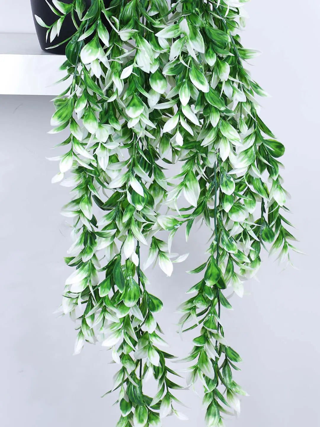 2.2Ft Artificial Plants String of Pearls Plant in Black Pots