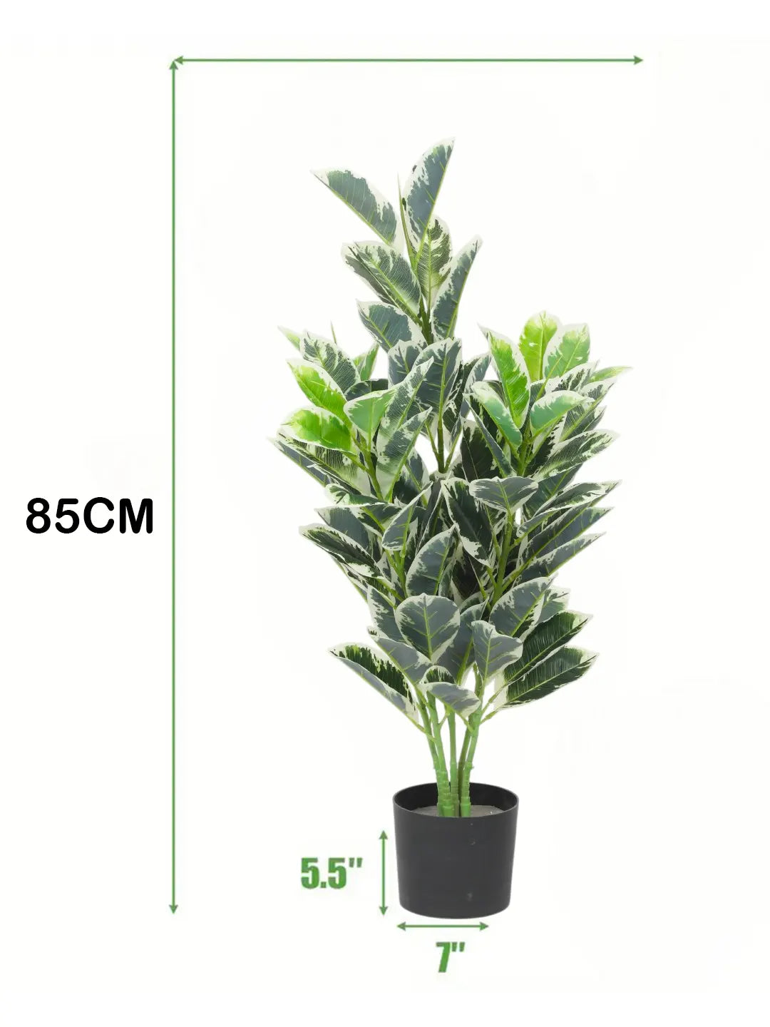 2.7Ft Artificial Croton Plants With Basic Black Pot