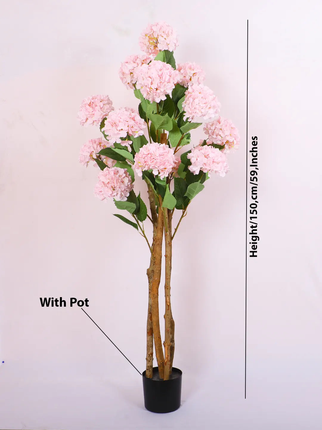 5Ft Artificial Hydrangea Flowers Plant with Pot