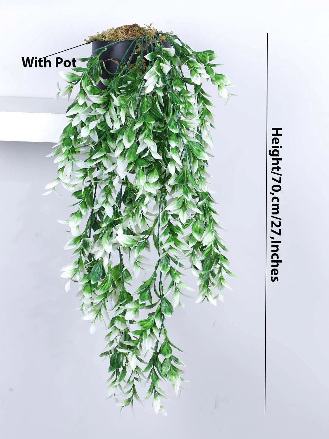 2.2Ft Artificial Plants String of Pearls Plant in Black Pots