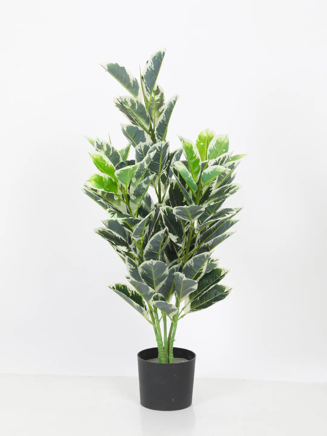 2.7Ft Artificial Croton Plants With Basic Black Pot