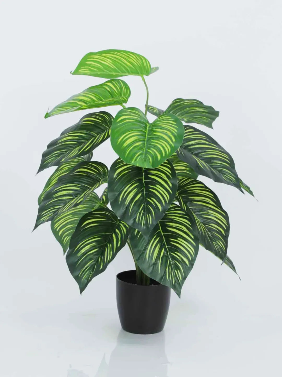 2.2Ft Artificial Tabooj Plants With Black Pot 18 Leaves