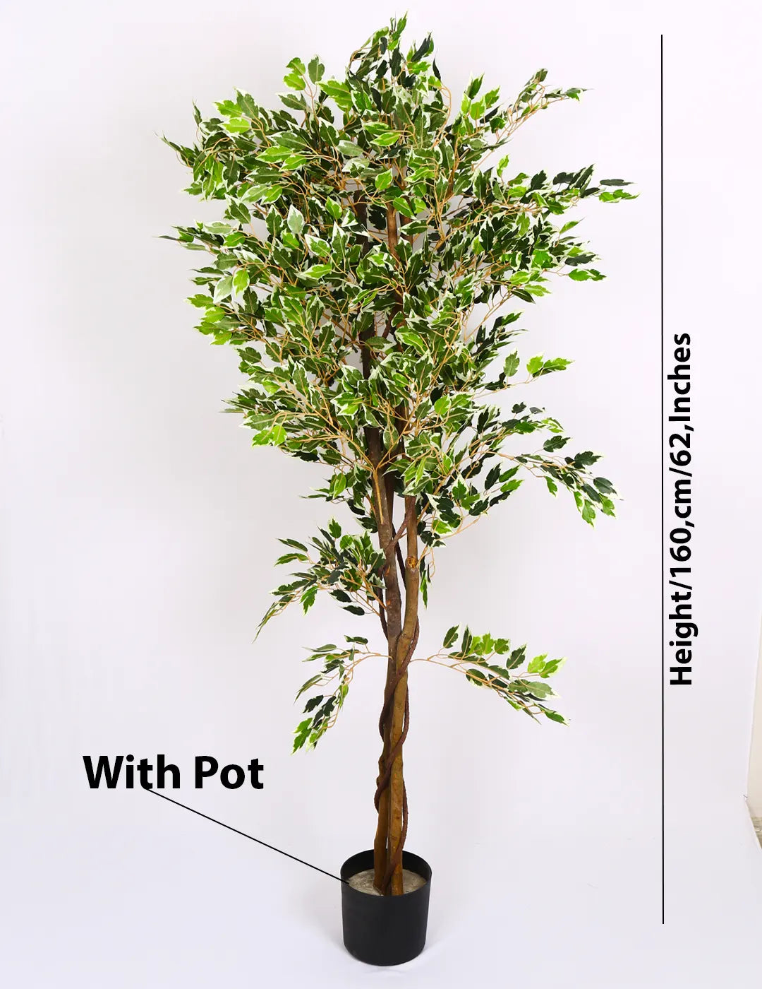 5.2Ft Artificial Mini Ficus Plant Trees with Pot