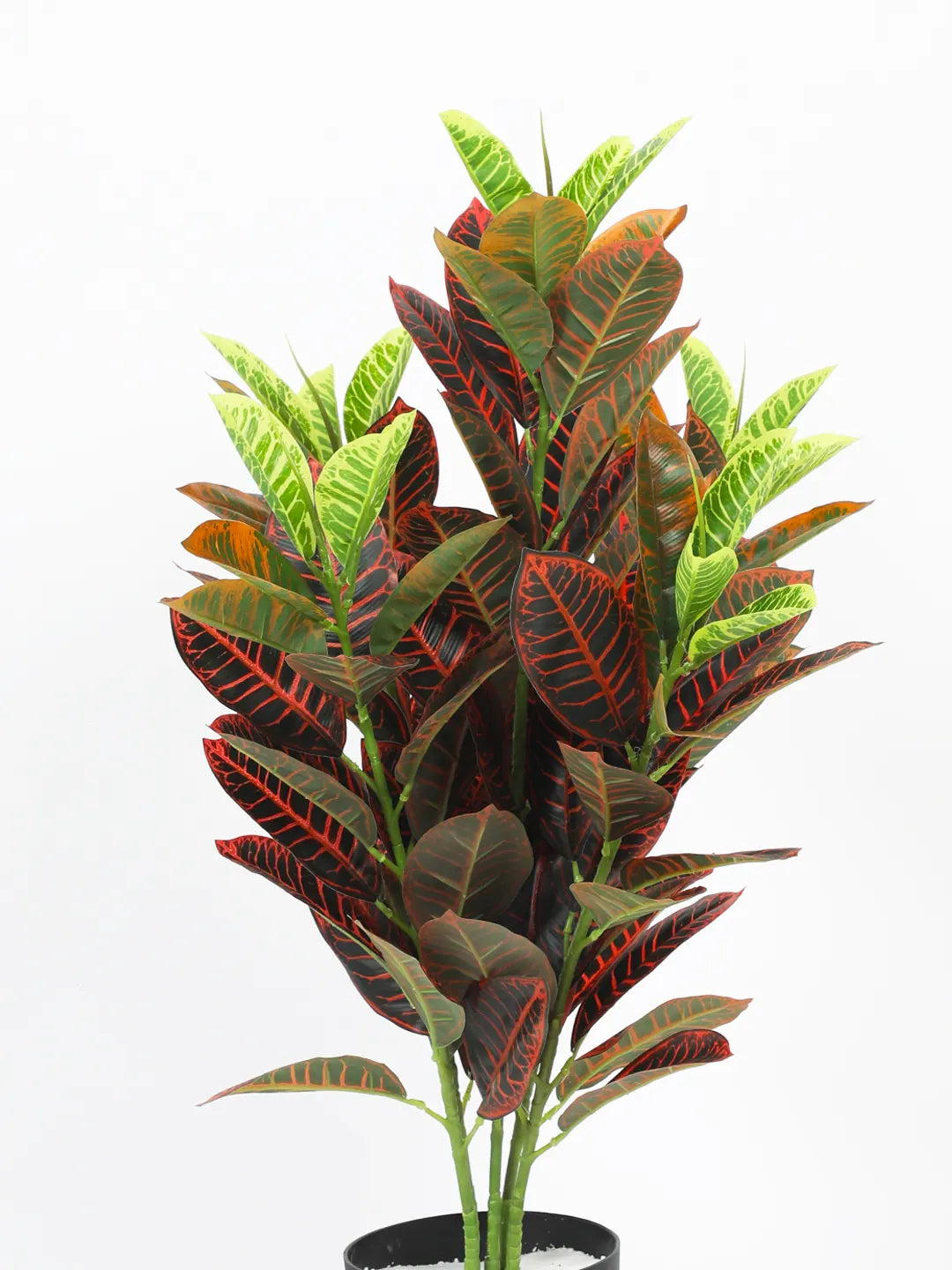 2.7Ft Artificial Croton Plants with Black Pot