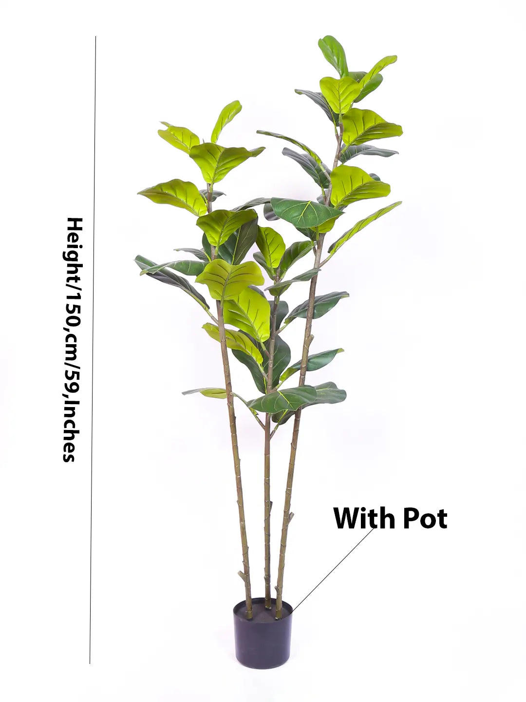 5Ft Artificial Fiddle Leaf Fig Tree, With Pot