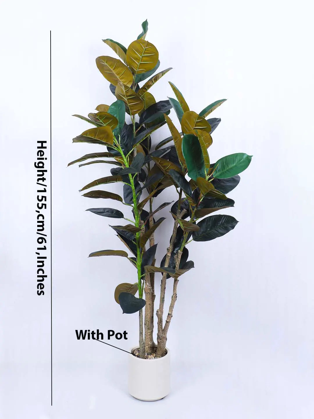 5.1Ft Artificial Fiddle Leaf Fig Tree,With Pot