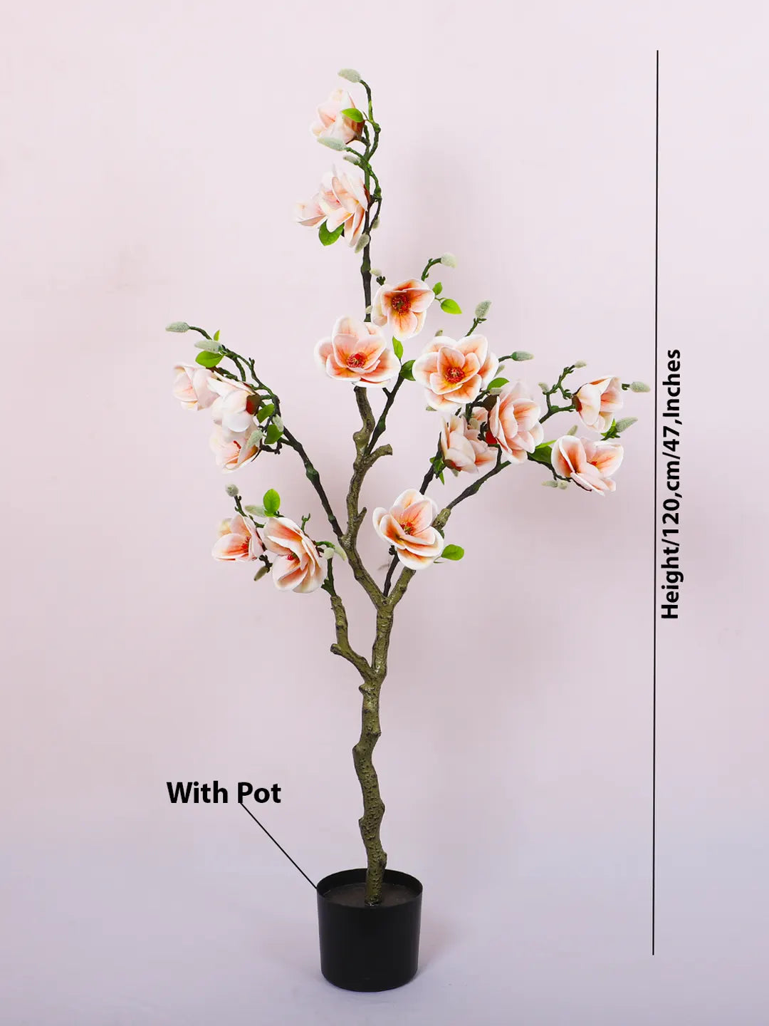 4Ft Artificial Magnolia Flowers Plant with Pot