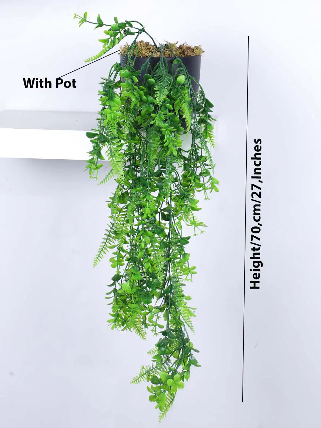 2.2Ft Artificial Plants String of Pearls Plant in Black Pots