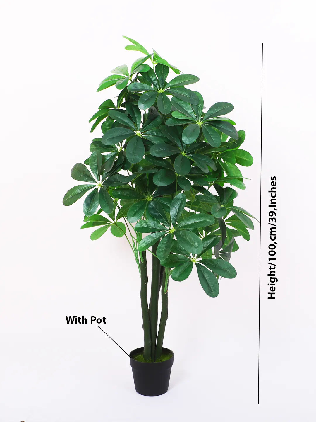 3.2Ft Artificial Schefflera Plant Trees with Pot