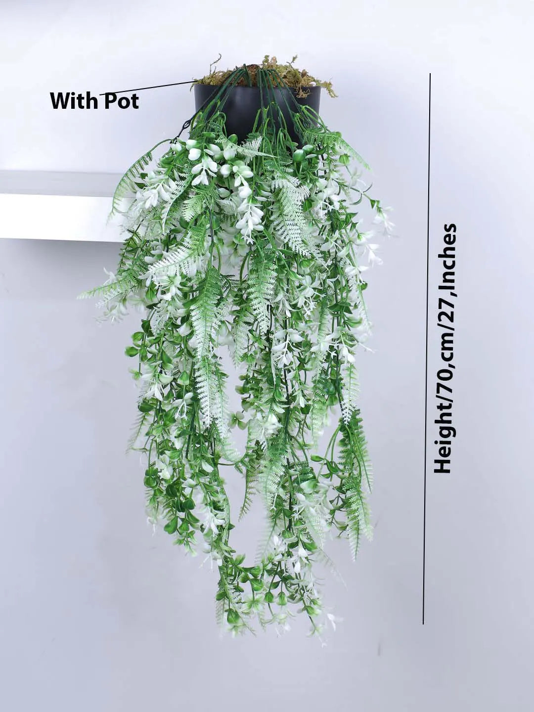 2.2Ft Artificial Hanging Plants With Pot,