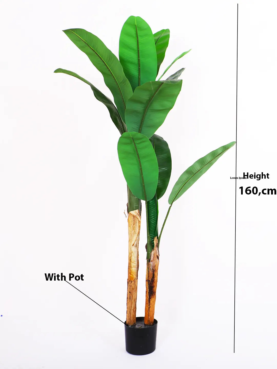 5.2Ft Artificial Banana Plant Trees with Pot Big Leaves