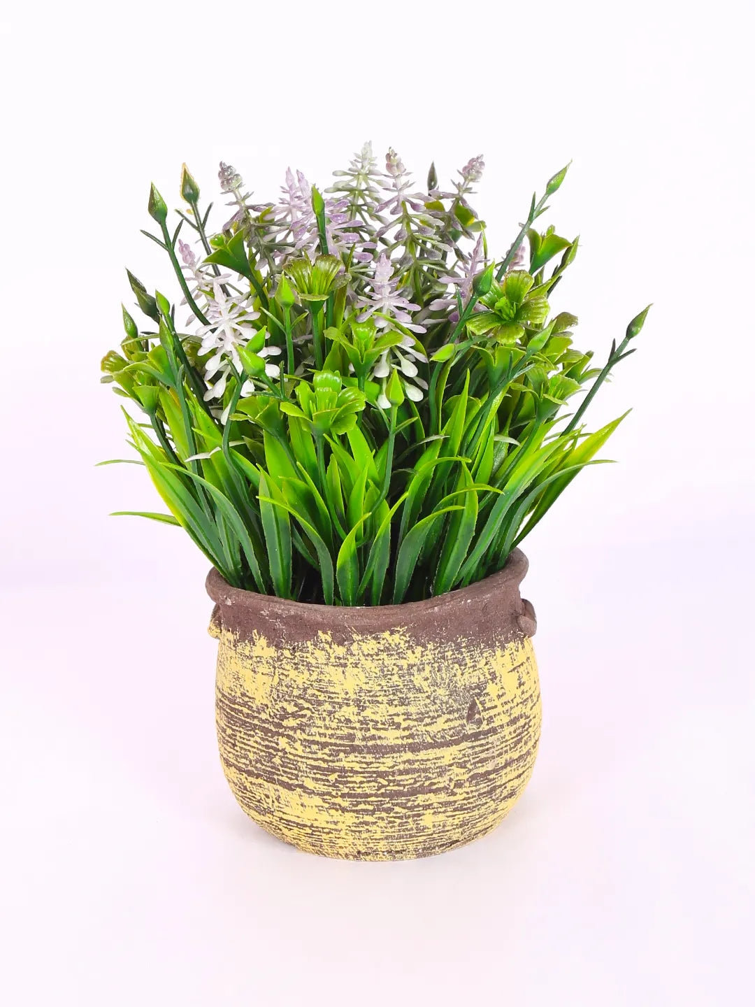 Artificial Flowers Plants Potted Green Bonsai With seremec Pot