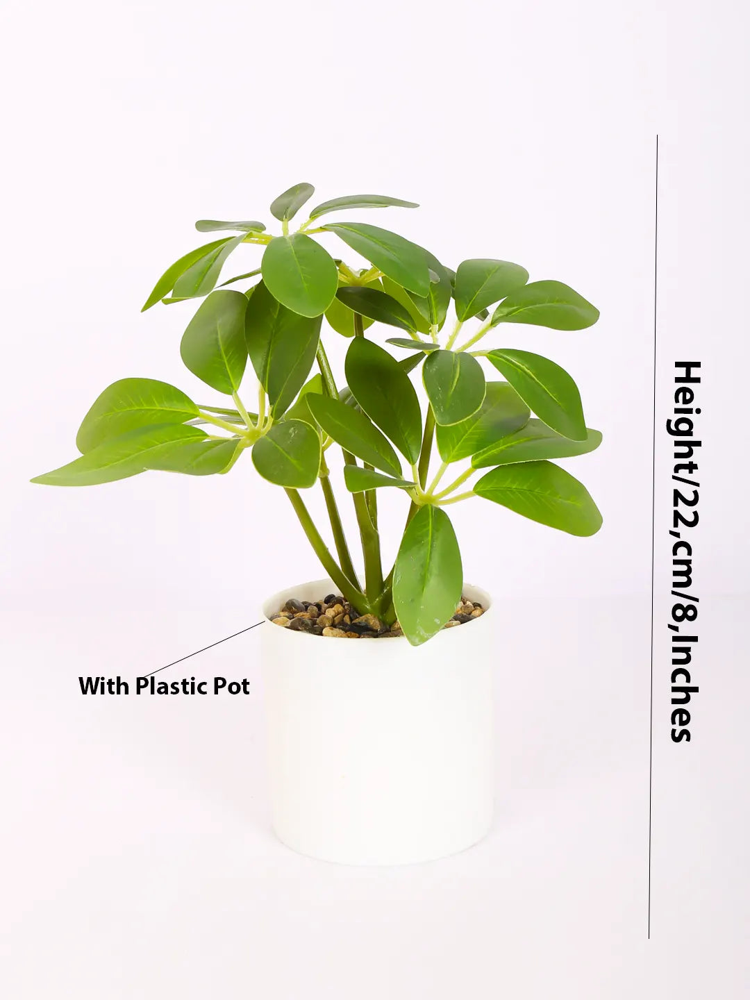 Artificial Schefflera Mini Bonsai Plant with White Pot